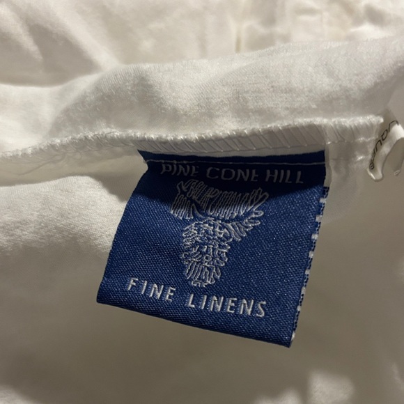 Pine Cone Hill $288 Crisp White Silken Solid Duvet Cover Full/Queen - Picture 2 of 6